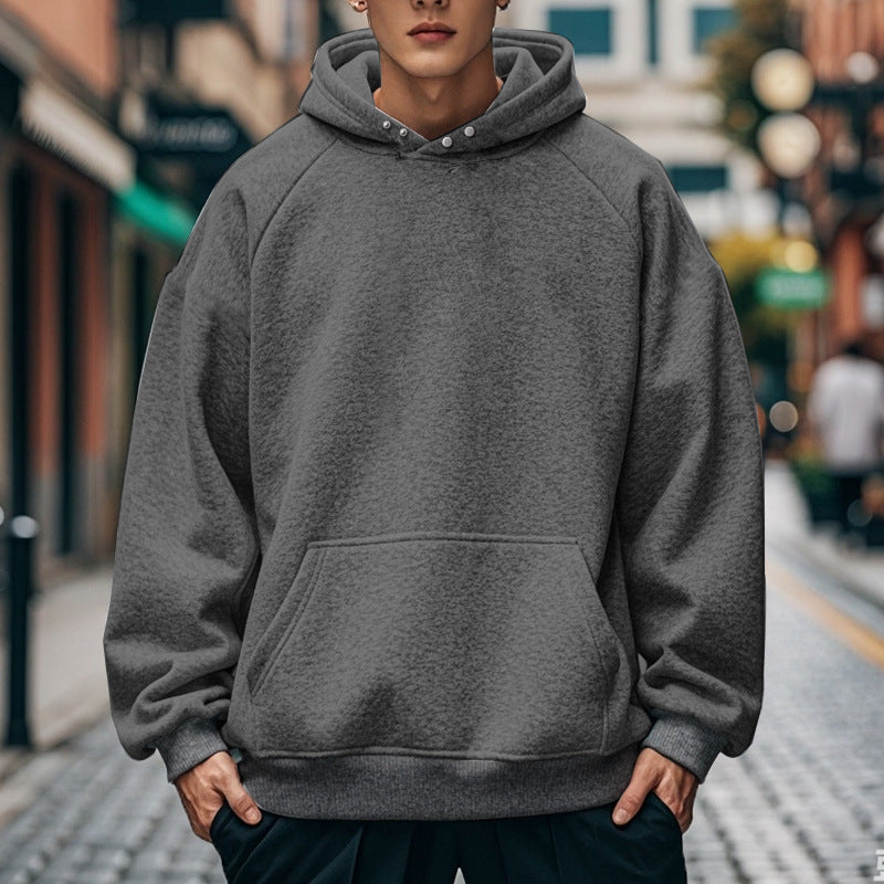 Herren nan oversized Kapuzenpullover mit Kängurutasche, Raglanärmeln und gerippten Bündchen Echo Archiv