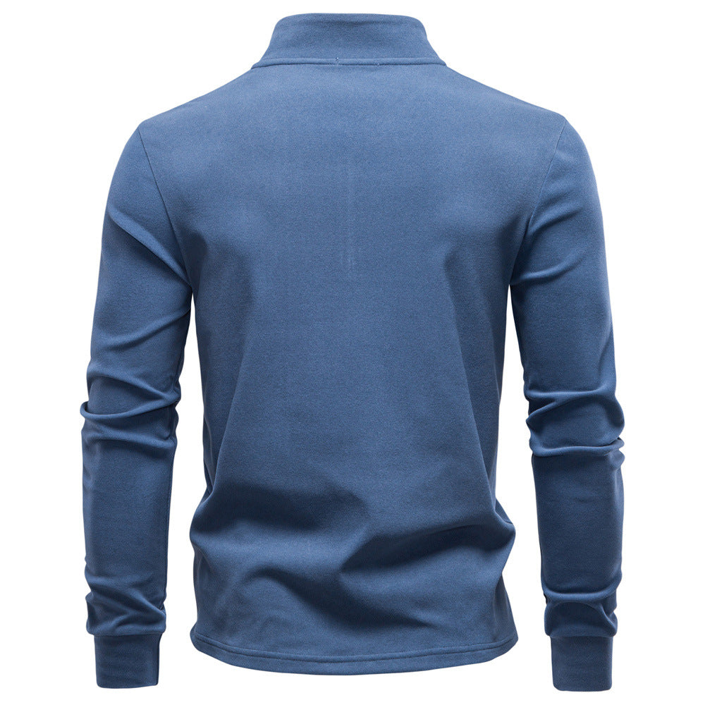 Herren funktionaler Sweatshirt mit hohem Kragen und kurzem Reißverschluss Echoarchiv
