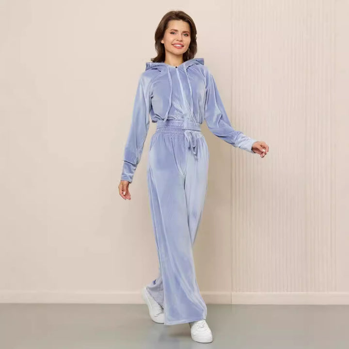 Damen Sportliches Fleece-Lounge-Set Echo Archiv