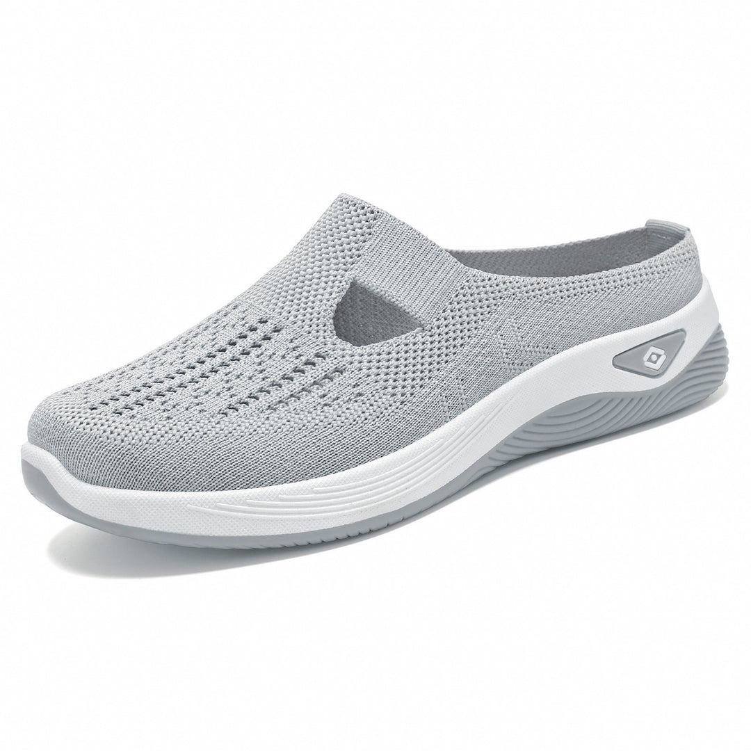 Damen nan atmungsaktive Strick-Slipper Clog mit seitlicher Cut-Out-Öffnung, dämpfender EVA- und PU-Zwischensohle Echo Archiv