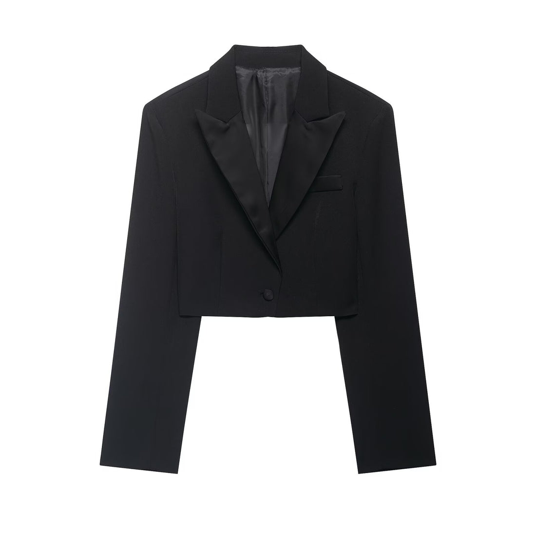 Damen Zweiteiliges Cropped-Blazer- und Maxirock-Set mit hoher Taille und hohem Beinschlitz Echoarchiv