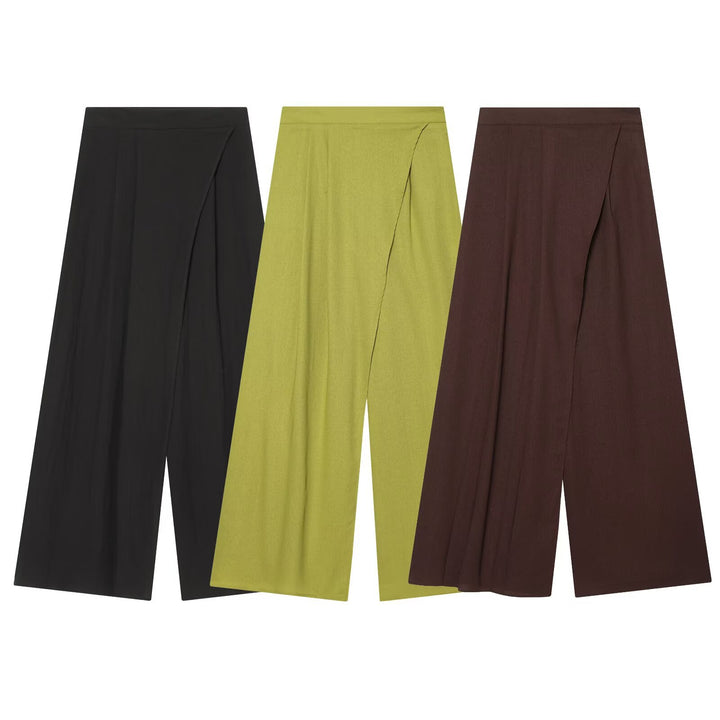Damen Weite High-Waist Culotte mit Wickeloptik und ausgestelltem Bein Echo Archiv