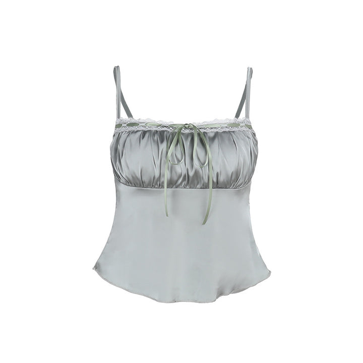 Damen elegantes Satin-Cami-Top mit Spitze und verstellbaren Trägern Echo Archiv