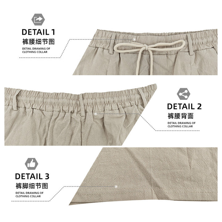 Herren nan knielange leichte Funktionsshorts mit Elastikbund, Kordelzug und tiefen Eingrifftaschen Echo Archiv