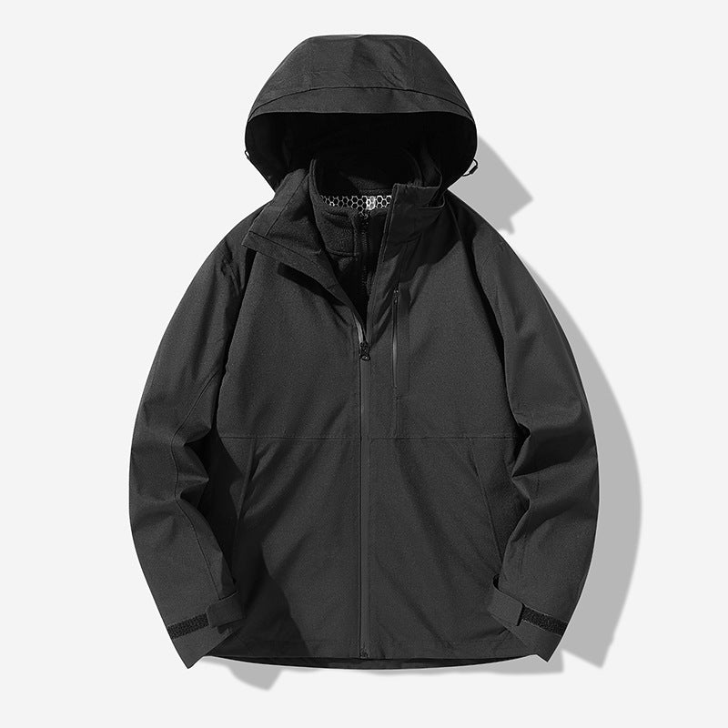Herren Wasserdichte technische Softshell-Hybridjacke mit integriertem Fleecefutter und verstellbarer Kapuze Echo Archiv
