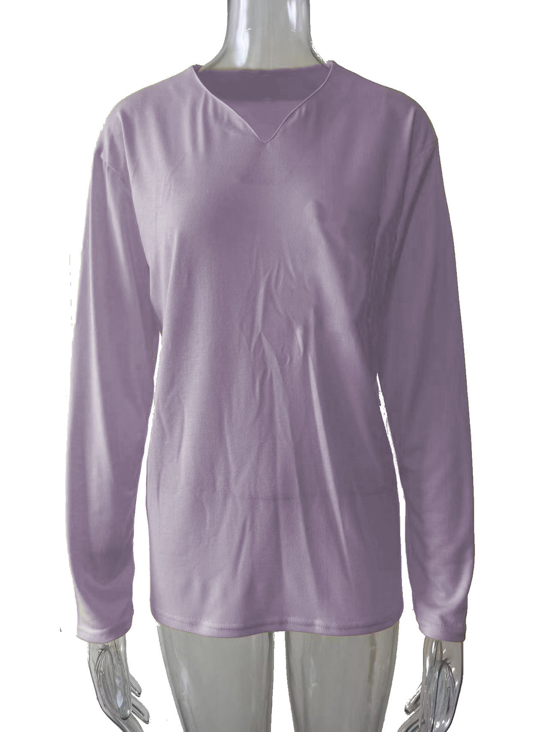 Damen nan legeres Langarmshirt mit V-Notch-Ausschnitt, Brusttasche und lockerer Oversize-Passform Echo Archiv