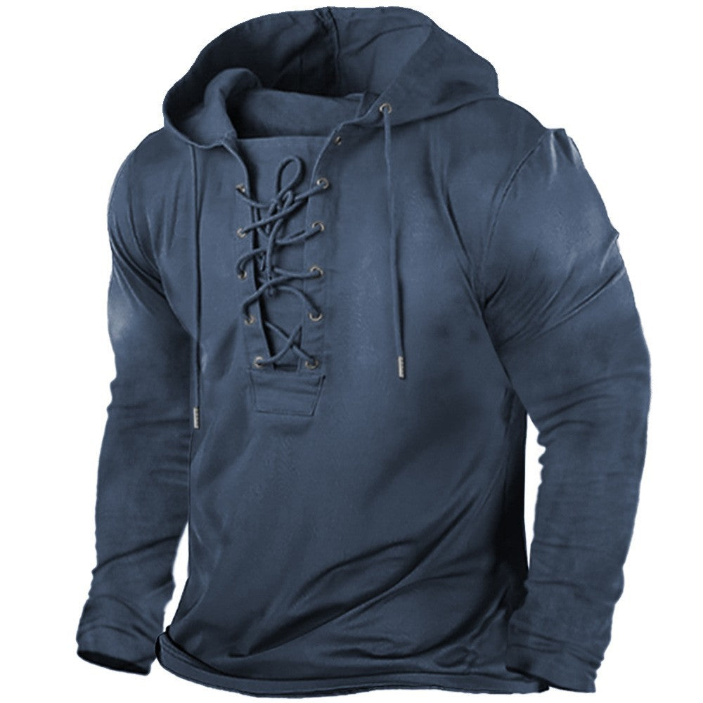 Herren Kapuzenpullover mit innovativem Schnürdesign und wärmender Funktionalität Echoarchiv