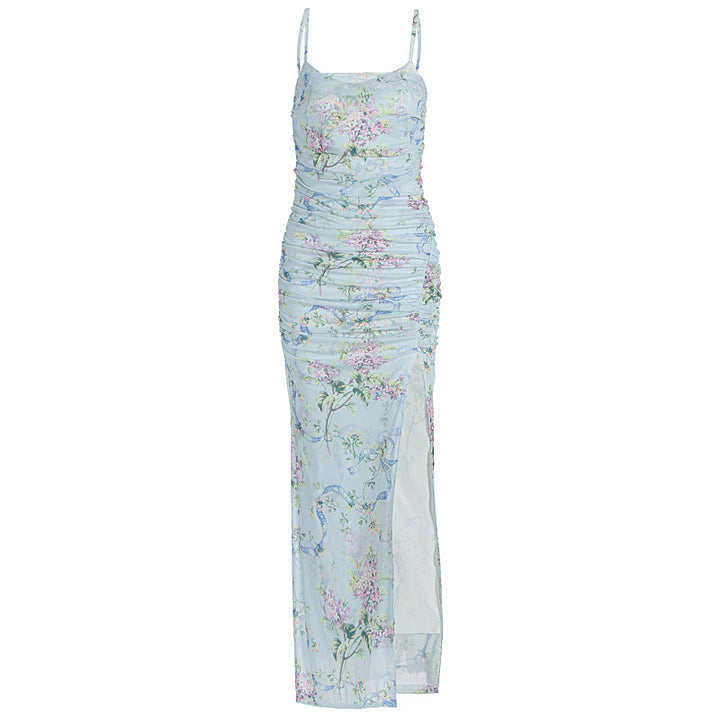 Damen Maxikleid mit floralen Mustern und Seitenschlitz Echo Archiv