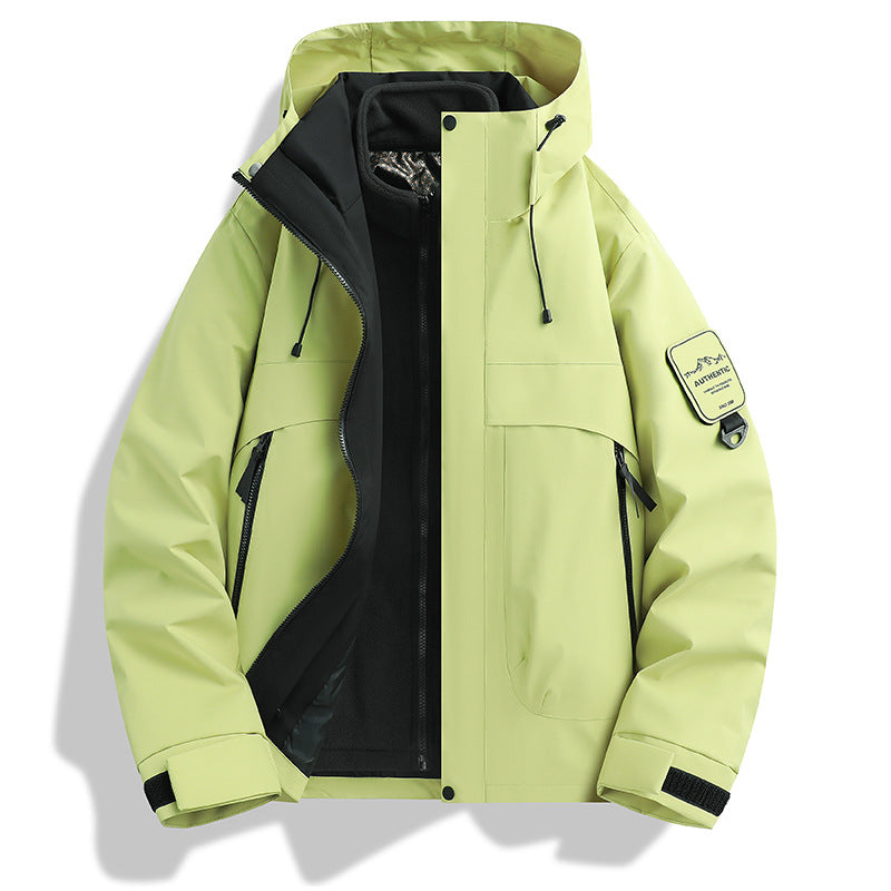 Herren modulare wasserdichte Outdoorjacke mit abnehmbarer Fleece-Innenjacke und verstellbarer Kapuze Echo Archiv