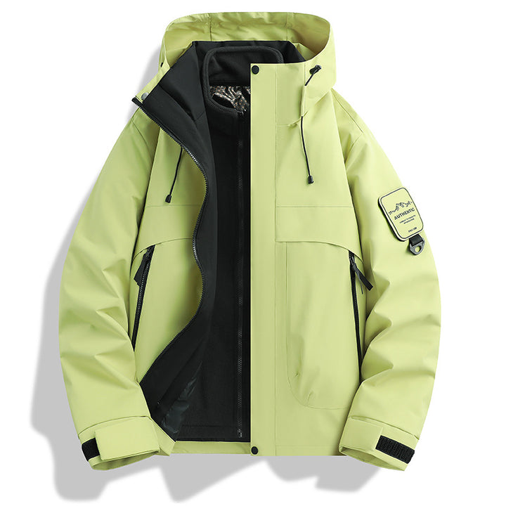 Herren modulare wasserdichte Outdoorjacke mit abnehmbarer Fleece-Innenjacke und verstellbarer Kapuze Echo Archiv
