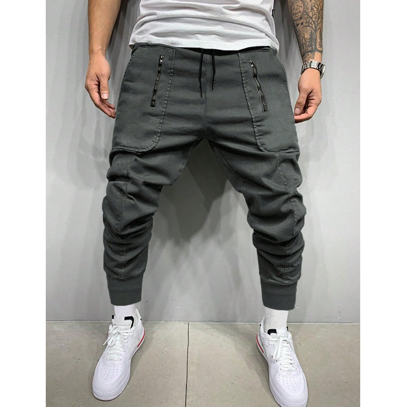Herren stylische Jogginghose mit seitlichen Zipper-Taschen Echoarchiv