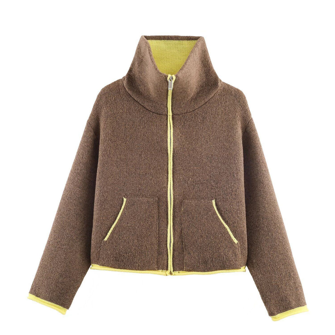 Damen nan kurze Fleecejacke mit hohem Stehkragen, durchgehendem Reißverschluss und aufgesetzten Taschen Echo Archiv