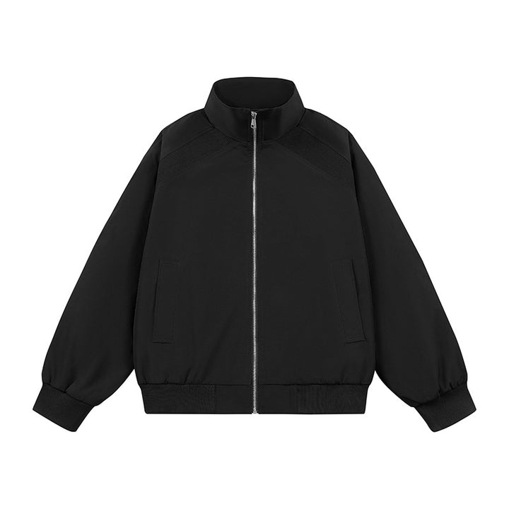 Herren Kunstvelours‑Bomberjacke im Oversize‑Boxy‑Cut mit Zwei‑Wege‑Reißverschluss & elastischem Saum Echoarchiv