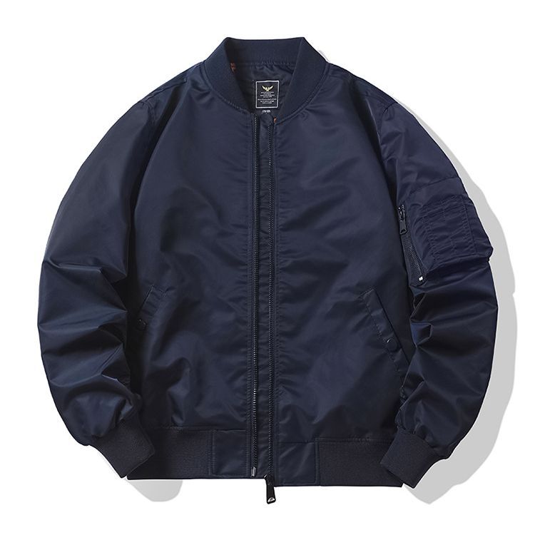Men's low-profile utility bomber jacket with two-way concealed zip and sleeve tool pocket – Brevano