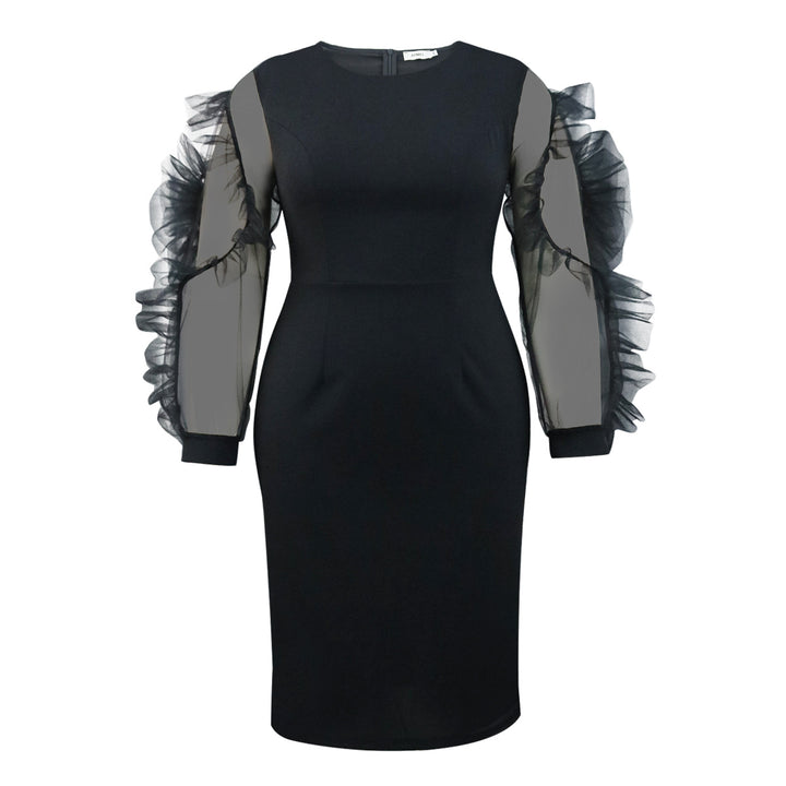 Damen Elegantes Figurbetontes Kleid mit voluminösen Tüllärmeln Echo Archiv