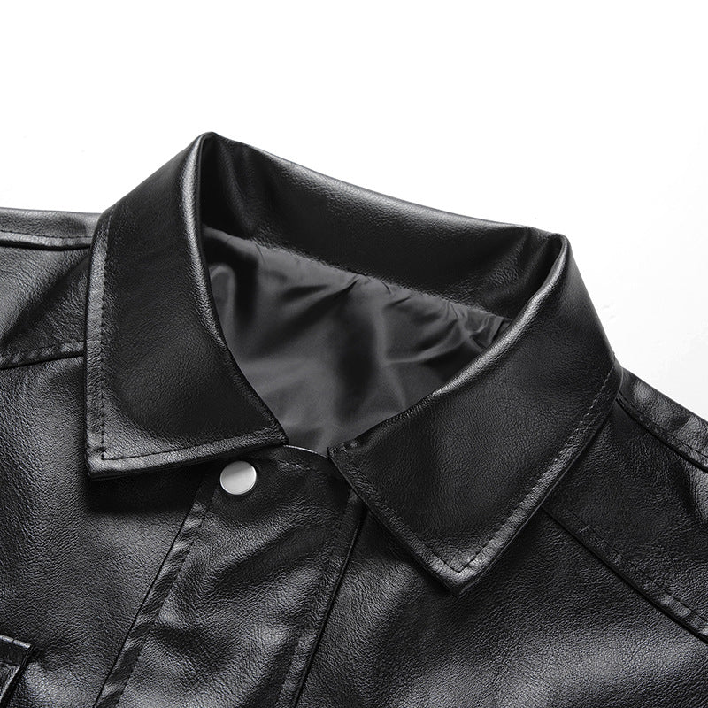 Herren modische Kunstlederjacke mit elastischem Bund Echoarchiv