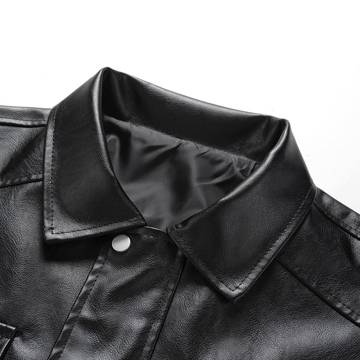 Herren modische Kunstlederjacke mit elastischem Bund Echoarchiv