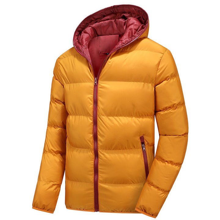 Herren Stepp-Winterjacke mit Kapuze, ultraleichter Thermoisolierung und kontrastierenden Reißverschlüssen Echoarchiv