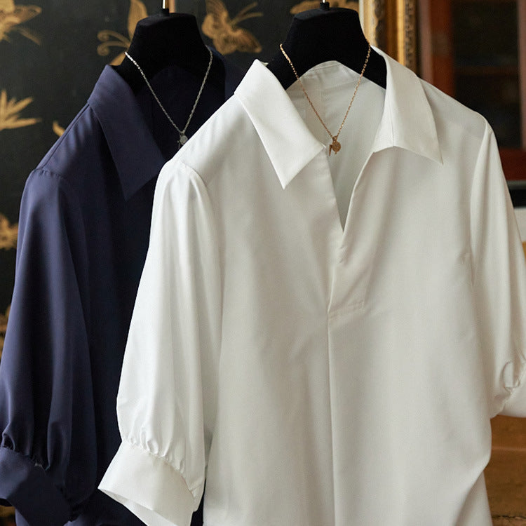 Damen Elegante Bluse mit Übergrößen und weiten Ärmeln Echoarchiv