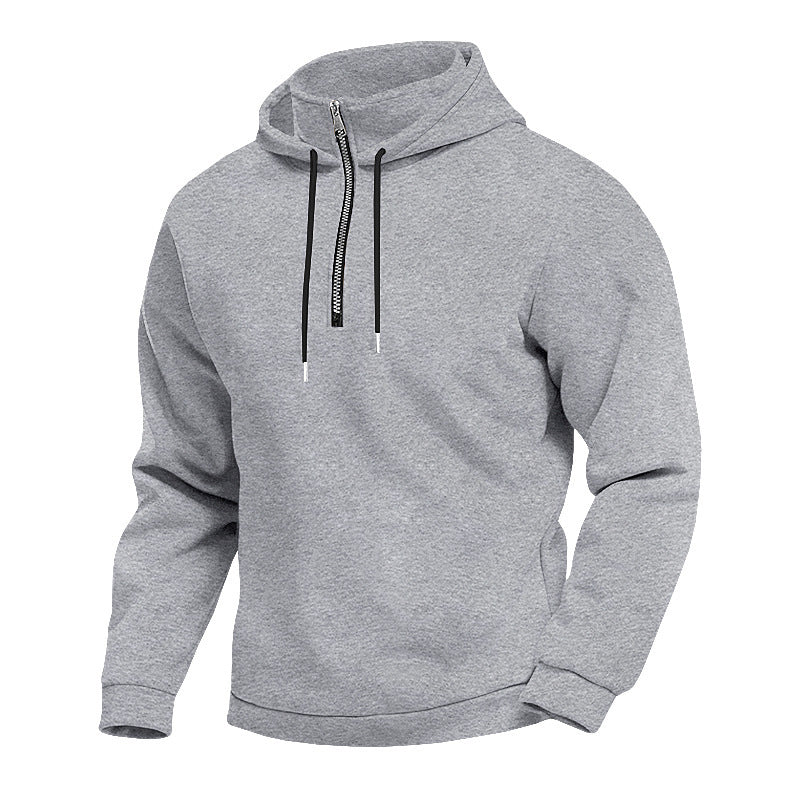 Herren Kapuzenpullover mit halbem Reißverschluss und innenliegender Kordel Echoarchiv
