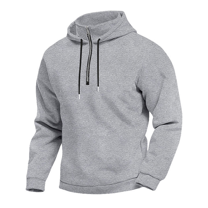 Herren Kapuzenpullover mit halbem Reißverschluss und innenliegender Kordel Echoarchiv