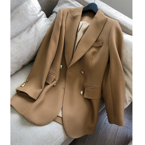 Damen Eleganter Doppeltbreasted Blazer Echoarchiv