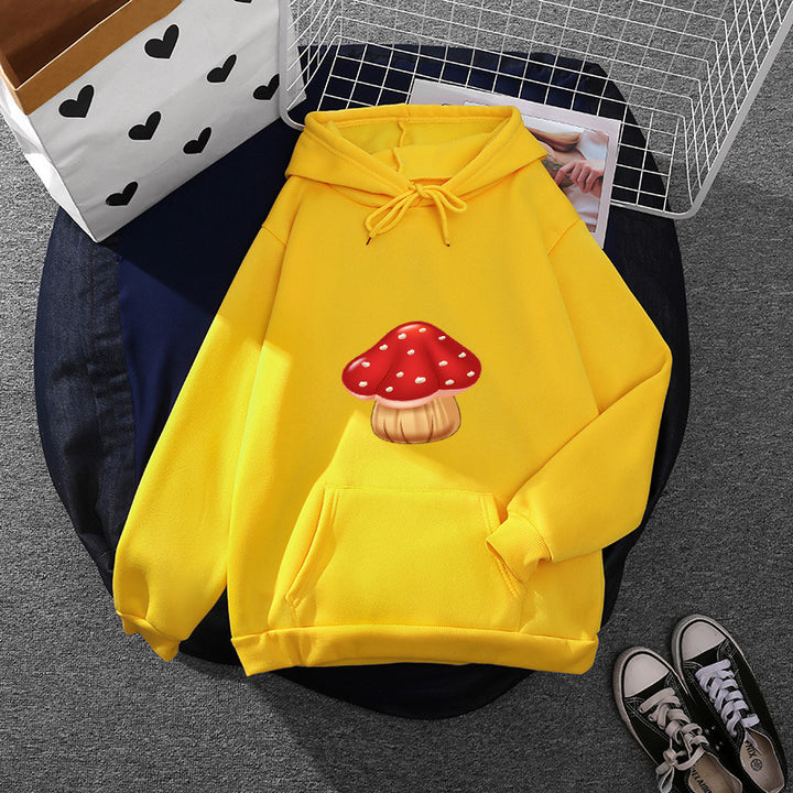 Damen leichter Oversize Kapuzenpullover mit Herz‑EKG‑Motiv, langen Kordeln und elastischem Bund – Auréline