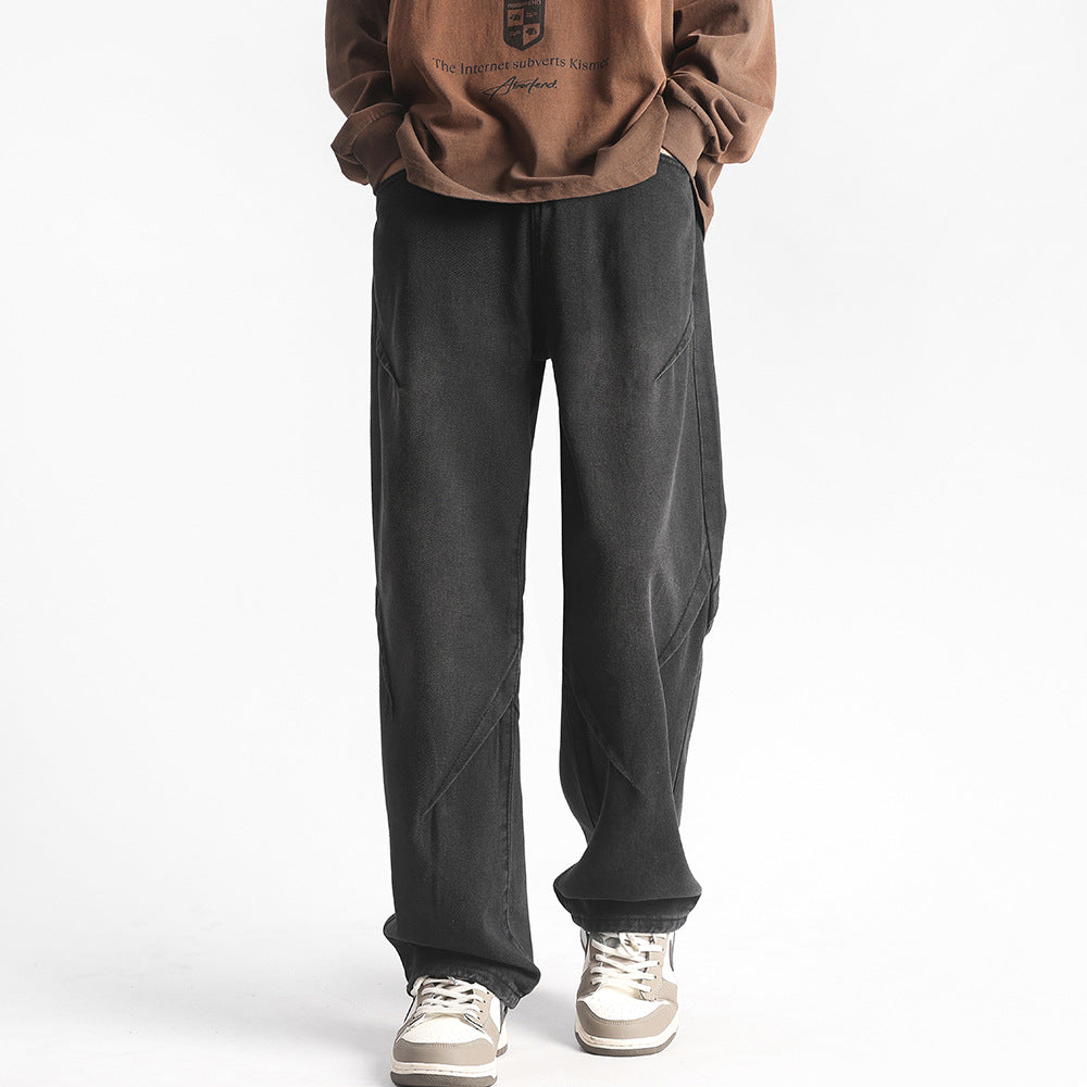Herren weite Jeanshose mit einzigartigen Steppdetails Echoarchiv