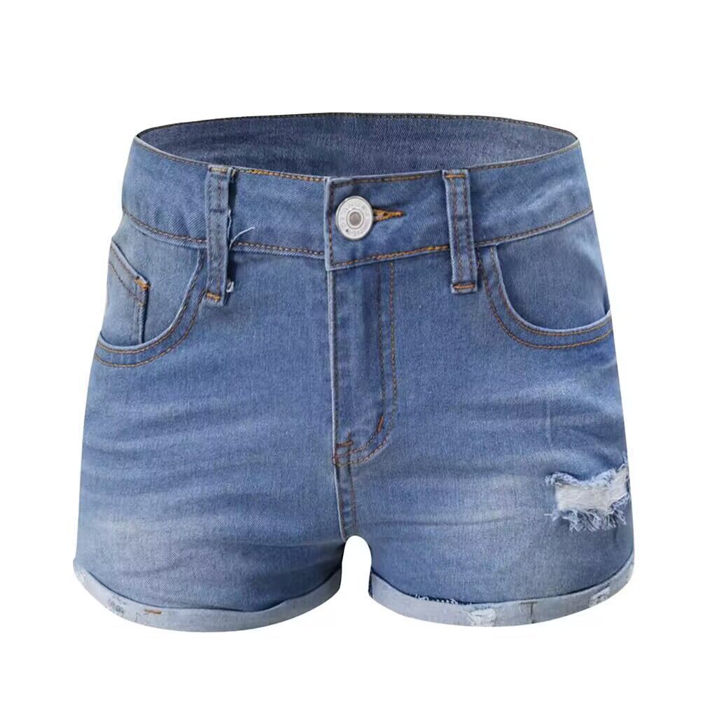 Damen hoch taillierte Denim-Shorts im modernen Vintage-Stil Echo Archiv