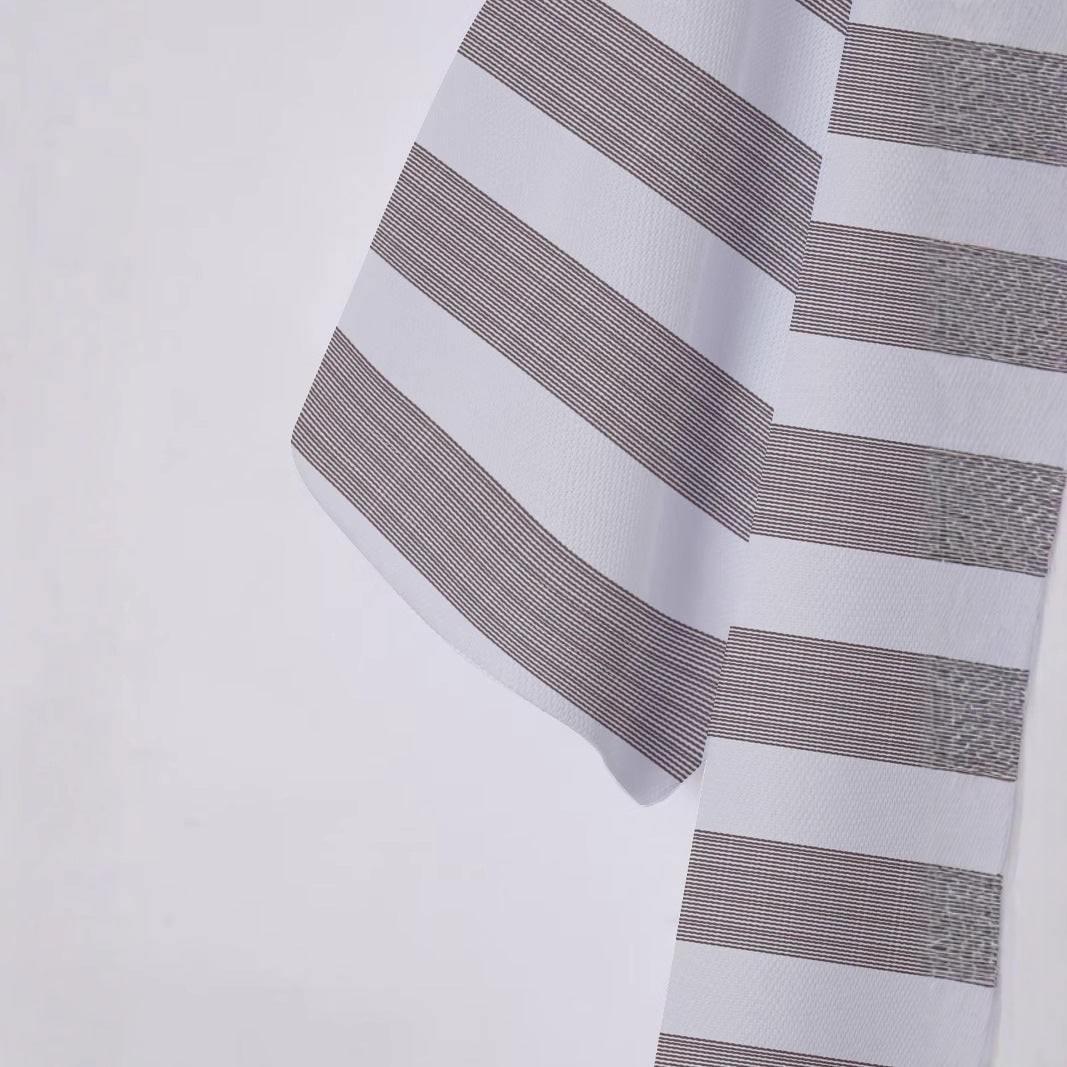 Herren Kurzarm Poloshirt mit gestreiftem Design und atmungsaktivem Stoff Echoarchiv