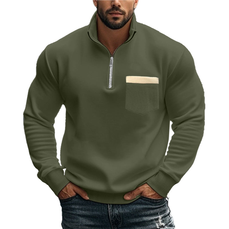Herren Sweatshirt mit Reißverschluss und Brusttasche Echoarchiv
