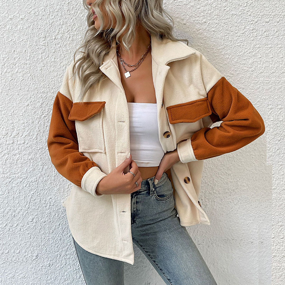 Damen Modische Fleecejacke mit Taschen und Knopfdetails Echo Archiv