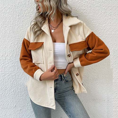 Damen Modische Fleecejacke mit Taschen und Knopfdetails Echo Archiv