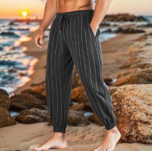 Herren elegante Freizeit-Hose mit Streifenmuster Echoarchiv