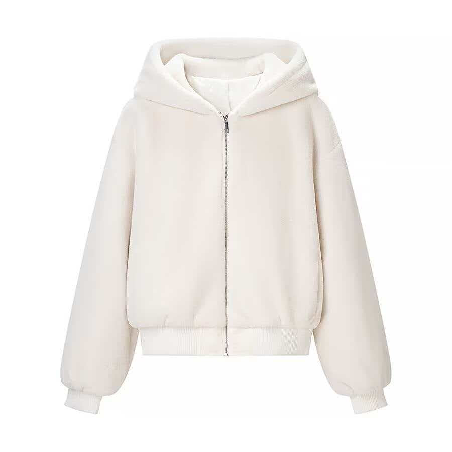 Damen Wende-Kapuzenblouson mit Plüsch- und Fleece-Seite Echo Archiv