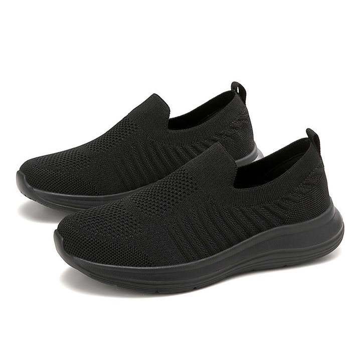 Damen nan atmungsaktiver Strick-Slipper mit viskoelastischer Innensohle und flexibler Gummilaufsohle Echo Archiv