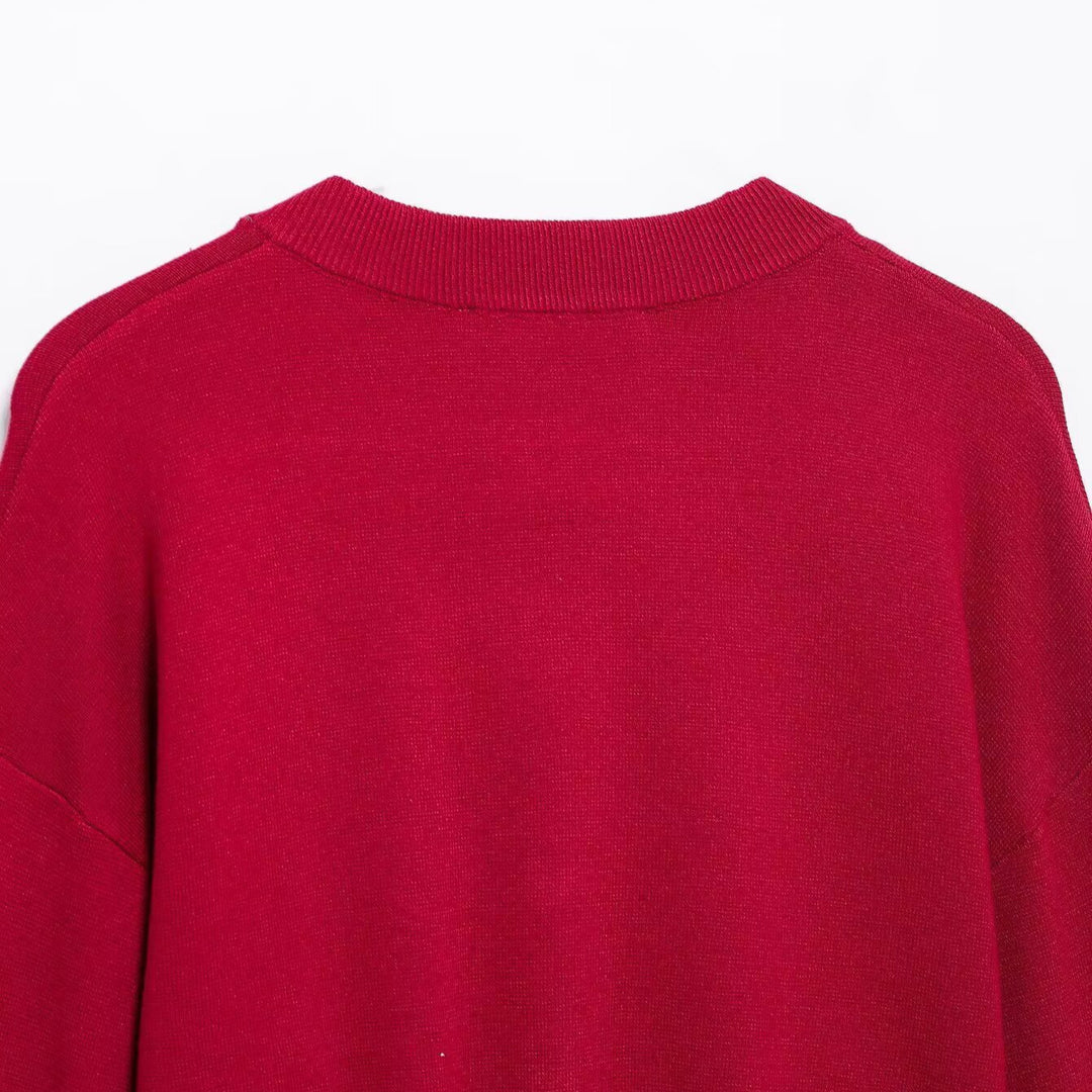 Damen Cropped Strickcardigan mit Ballonärmeln und Herz‑Zierknöpfen Echoarchiv