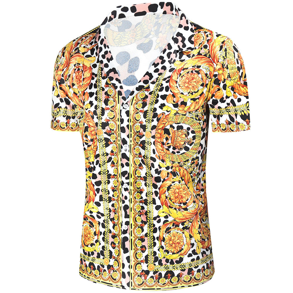 Herren Kurzarmhemd mit extravagantem Druck und luxuriösem Design Echoarchiv