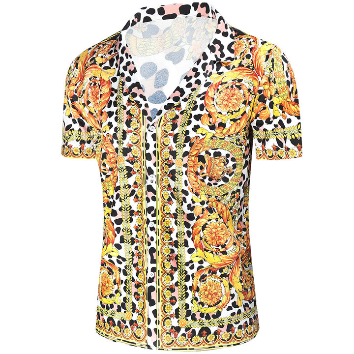 Herren Kurzarmhemd mit extravagantem Druck und luxuriösem Design Echoarchiv