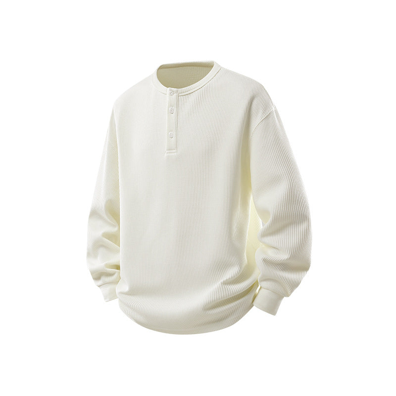 Herren Waffelstruktur-Henley-Thermashirt mit Knopfleiste und Relaxed-Fit Echo Archiv