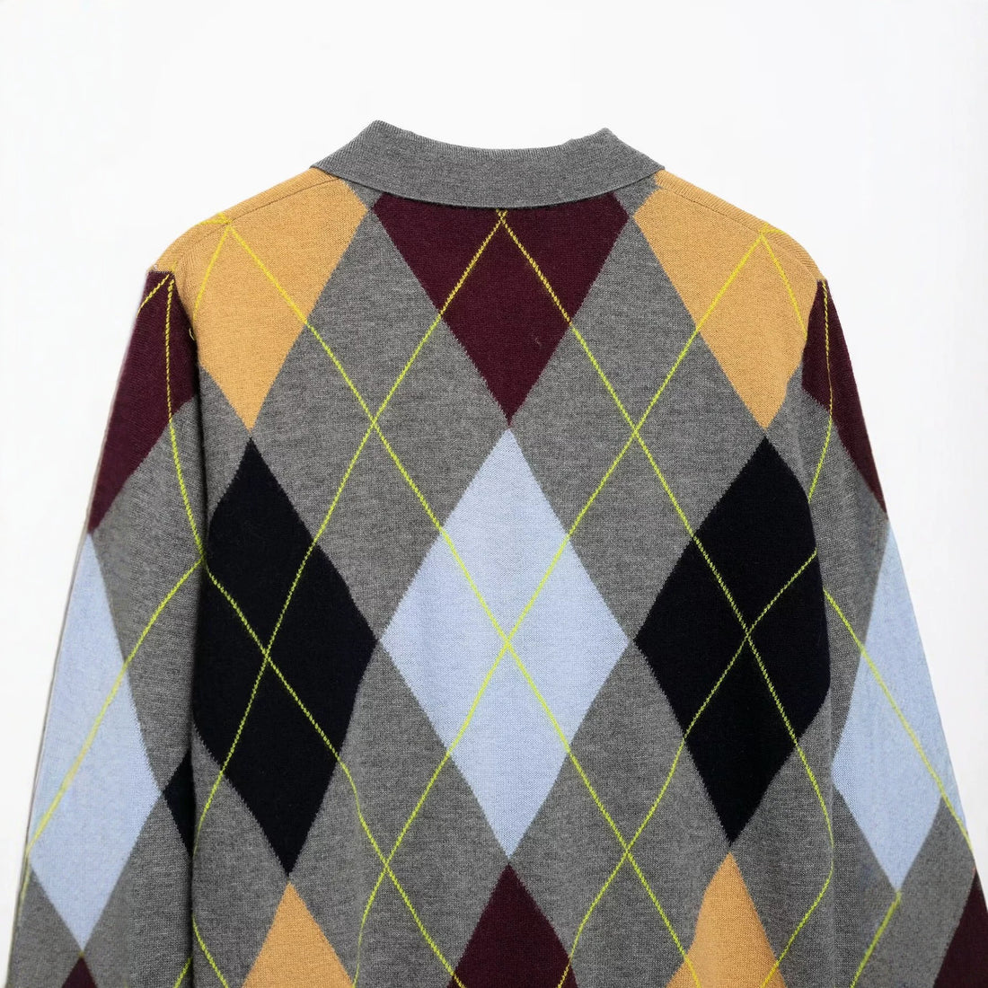 Damen Pullover mit Polokragen und Argyle‑Jacquardmuster Echoarchiv