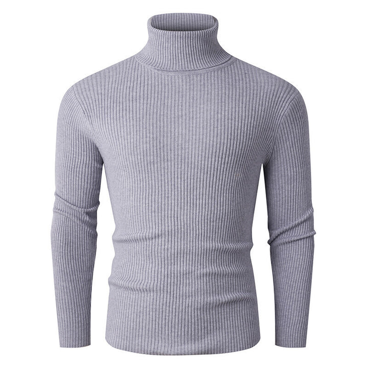 Herren eleganter Rollkragenpullover aus strukturiertem Strickmaterial Echoarchiv