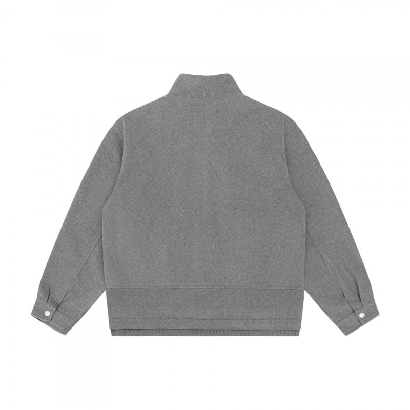 Herren Kurz geschnittener Boxy‑Blouson aus Wollmix mit Stehkragen, Metallreißverschluss und verdeckten Eingrifftaschen Echo Archiv
