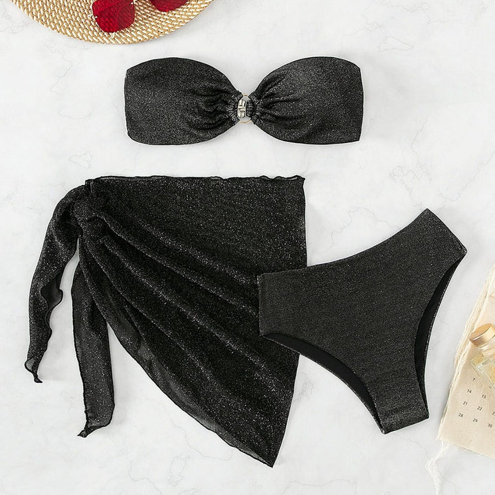 Damen Glamouröser Bandeau-Bikini mit Glitzer-Details Echo Archiv