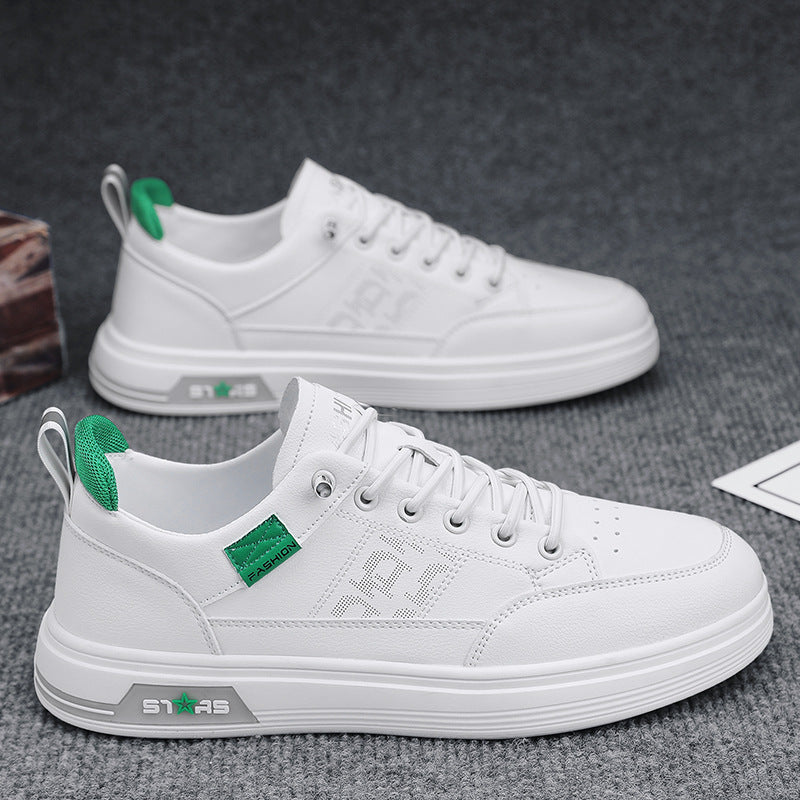 Herren minimalistische Kunstleder-Sneaker mit belüfteter Zehenperforation und gepolsterter Fersenschlaufe – Norré