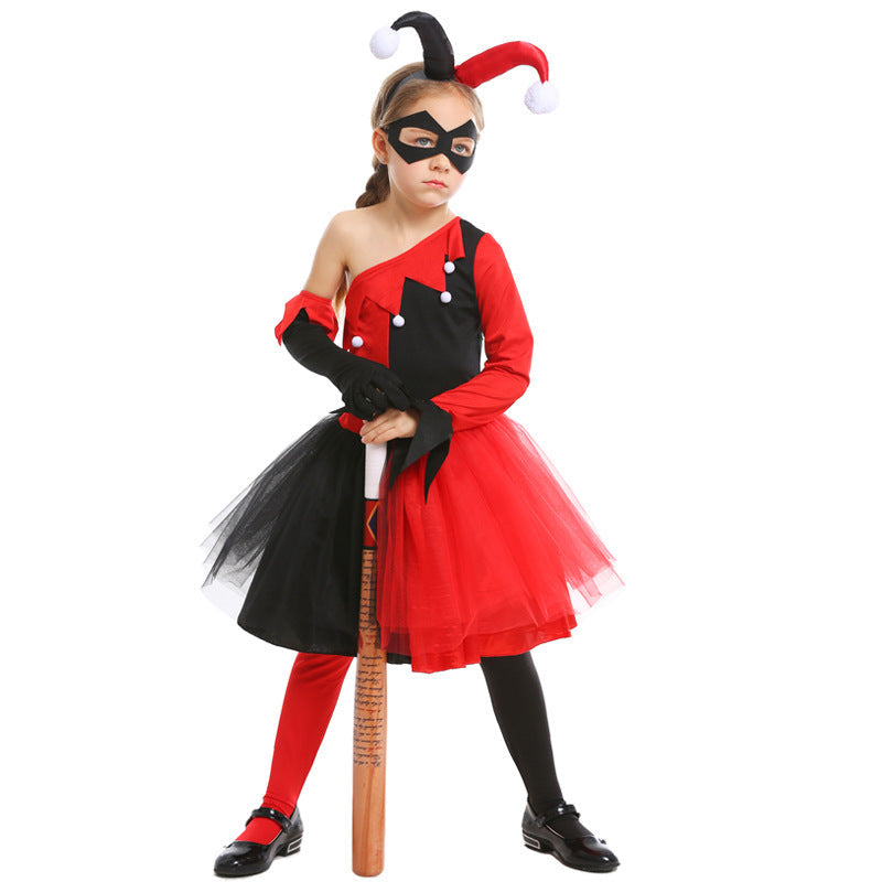 Mädchen Joker-Kostüm mit Tüllrock und maskierten Accessoires Echo Archiv