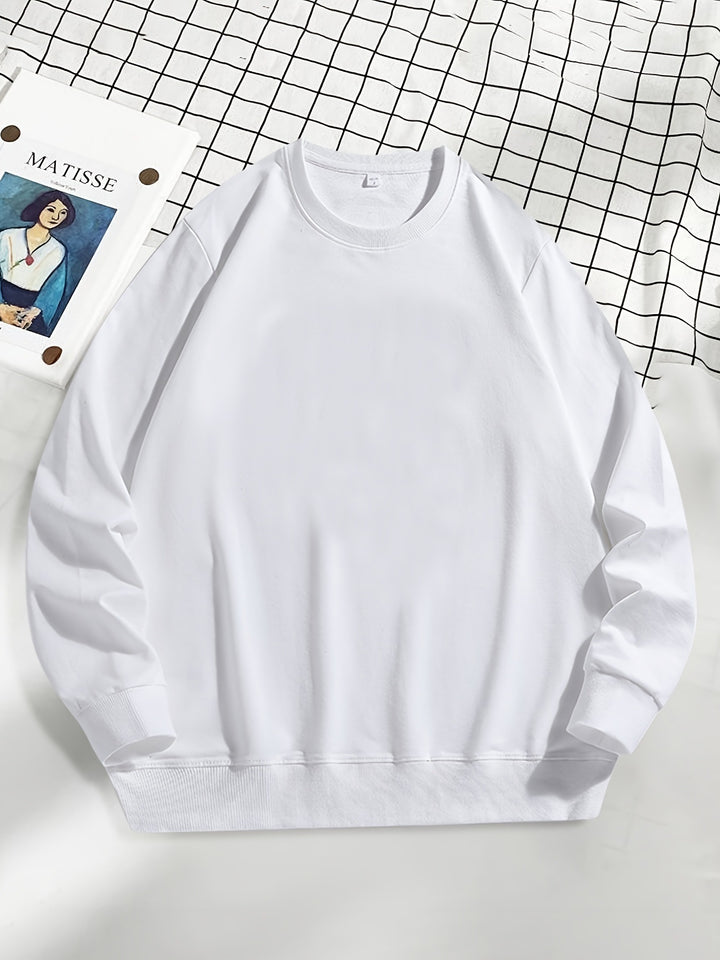 Herren Lässiges Rundhals-Sweatshirt mit Rippbündchen Echoarchiv
