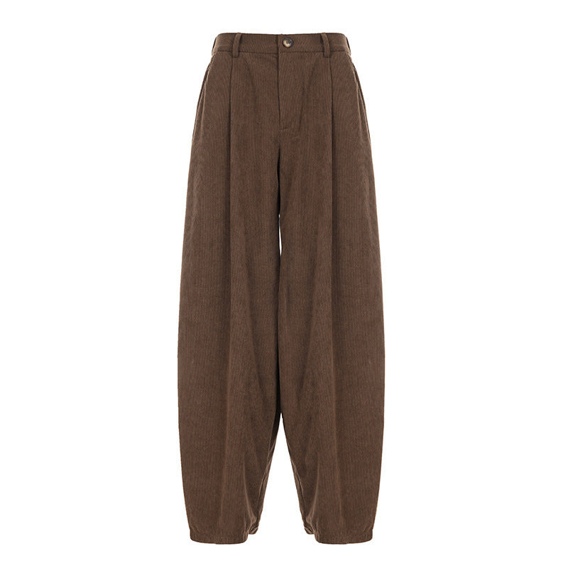 Damen Hochtaillierte Weite Hose mit Faltenwurf Echo Archiv