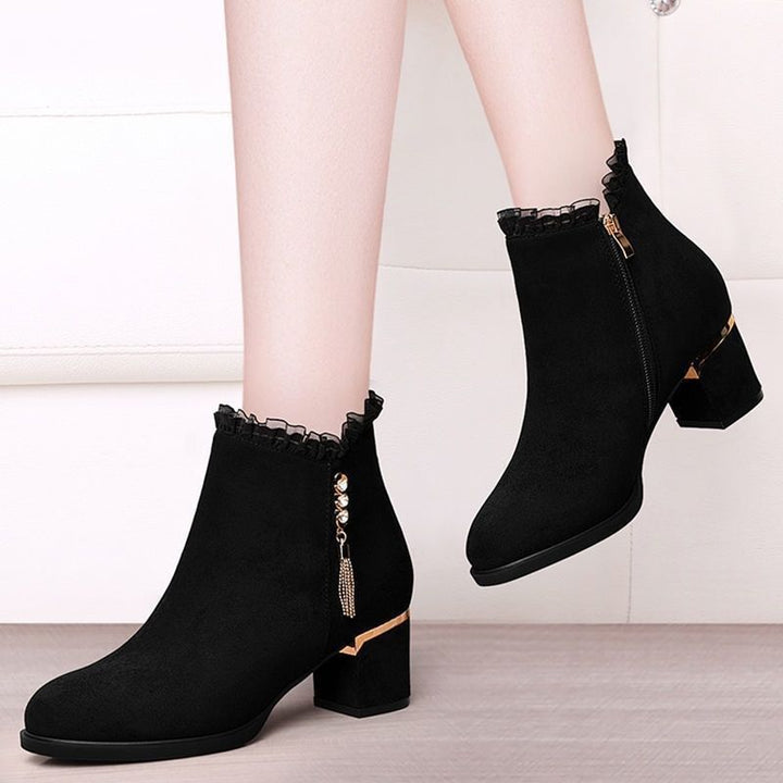 Damen Elegante Ankle Boots mit Rüschen-Detail Echo Archiv