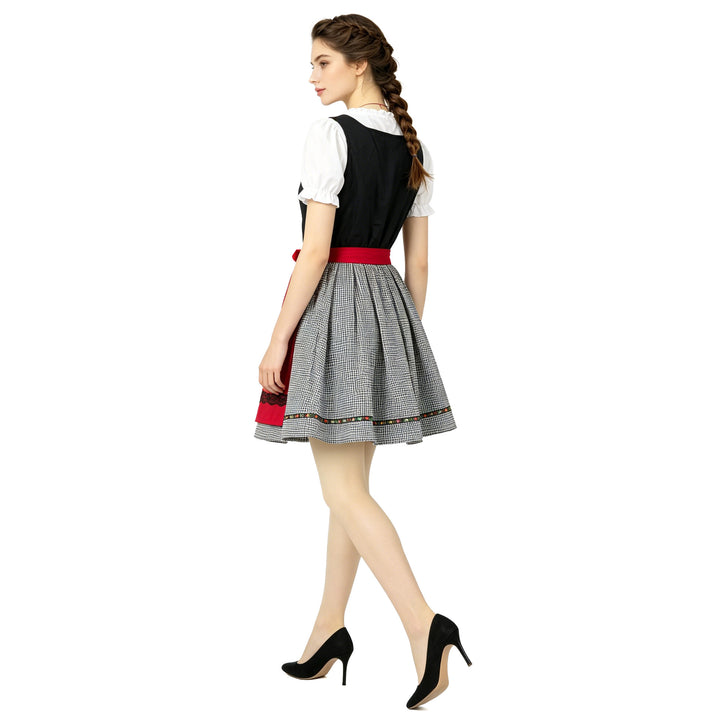 Damen nan traditionelles Dirndlkleid mit Herzausschnitt, geschnürtem Mieder und dekorativer Schürze Echo Archiv